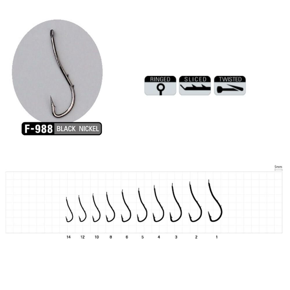 Sasame Ryusen W-Hold F-988 No:2 Black Nikel Olta İğnesi