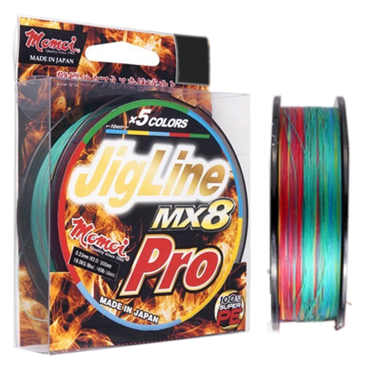 Momoi Jig Line MX8 Pro 0,16mm 300M 9KG PE1 Multicolor