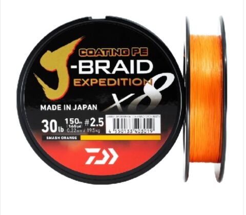 JBRAID EXPEDITION 8 BRAID 150M, SMASH ORANGE, İP MİSİNA