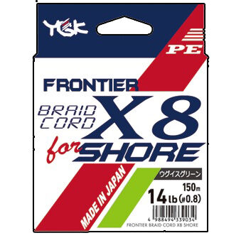 Ygk Frontier Braidcord X8 For Shore 150M 0.148MM PE 0.8
