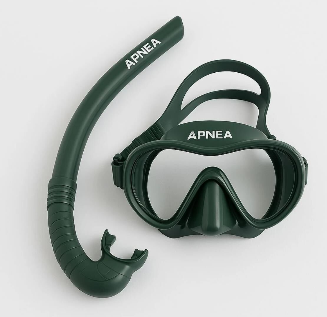 APNEA ROYAL GREEN MASK + SNORKEL SET