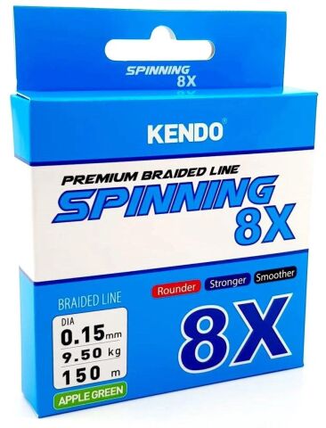 Kendo Spınnıng 8X Fıghtıng 150 mt Örgü ip (Apple Green) 0,21mm