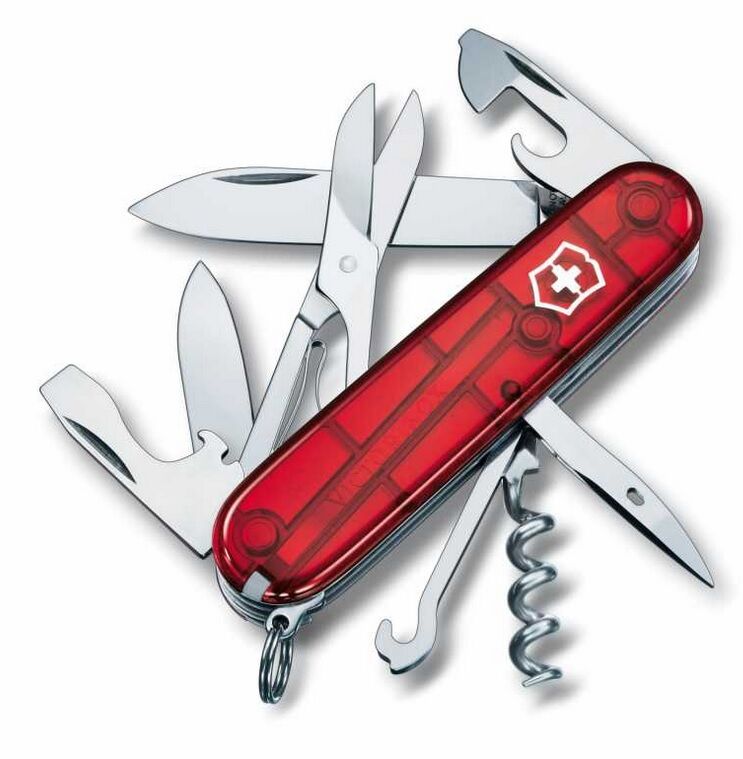 Victorinox 1.3703.T Climber Çakı Şeffaf Kırmızı