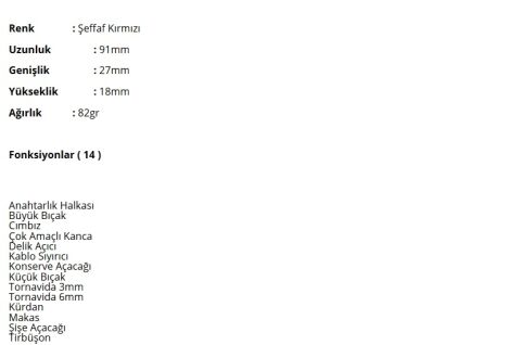 Victorinox 1.3703.T Climber Çakı Şeffaf Kırmızı