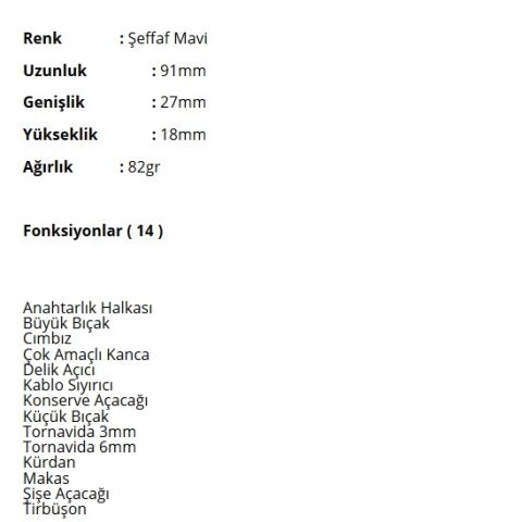 Victorinox 1.3703.T2 Climber Çakı Şeffaf Mavi