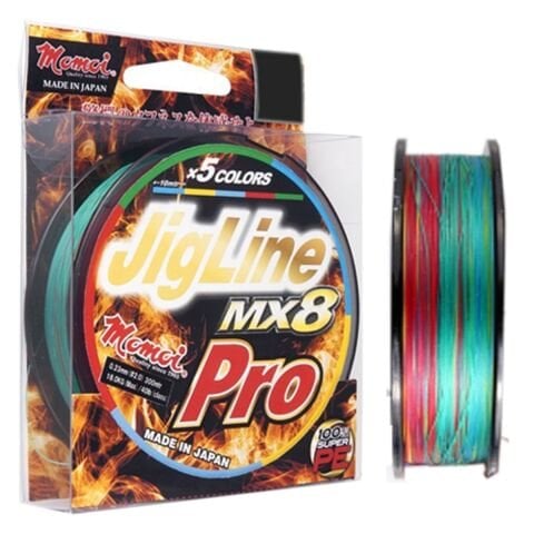Momoi Jig Line MX8 Pro 0,28mm 300M 24.8KG PE3 Multicolor