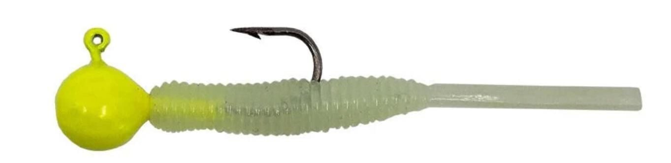 Kendo Hook Worm Jighead+Lrf Silikonu 2gr+4.5cm 5 Adet Head Yellow+Green Glow