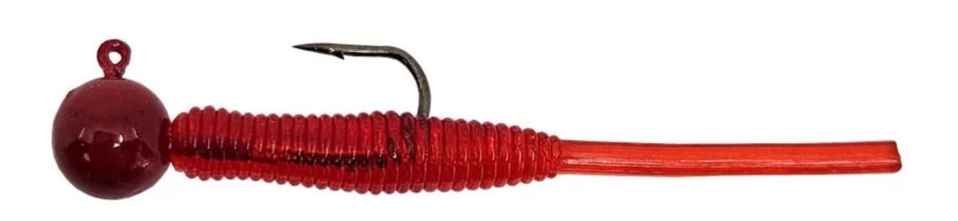 Kendo Hook Worm Jighead+Lrf Silikonu 2gr+4.5cm 5 Adet Head Red+Red