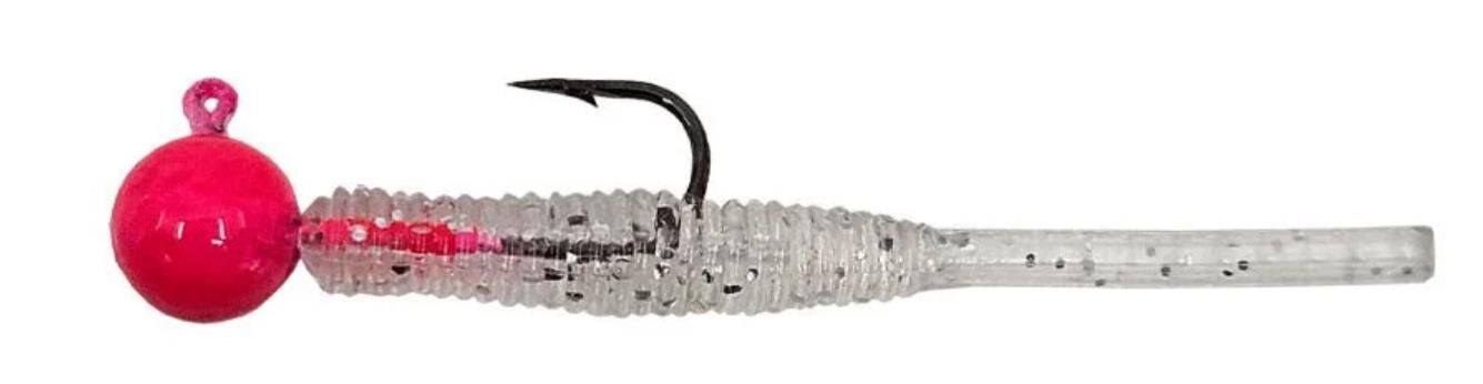 Kendo Hook Worm Jighead+Lrf Silikonu 2gr+4.5cm 5 Adet Head Pink+Silver Glitter