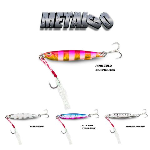 Fujin Metal Go 10gr 50mm Blue Pink Zebra Glow Jig