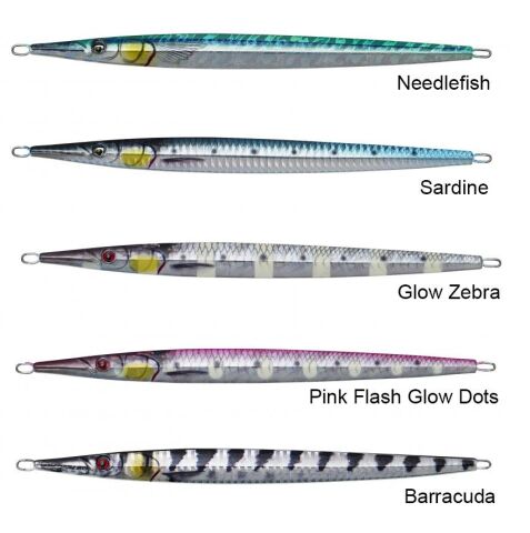 Savage gear 3D Needle Jig 120 gr 21,5 cm Suni Yem Pink Flash Glow Dots