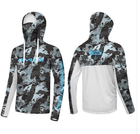 RYUJI UV PERFORMANCE HOODIE SHIRT+NECK, DARK TIDE X LARGE