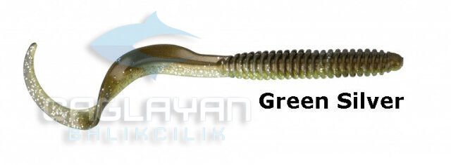 Savage gear LB Rib Worm 90 mm 10 Adet Suni Yem Green Silver