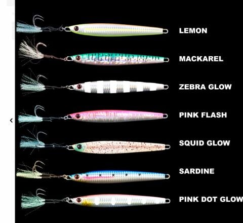 RYUJI SALTY JIG 120GR ZEBRA GLOW