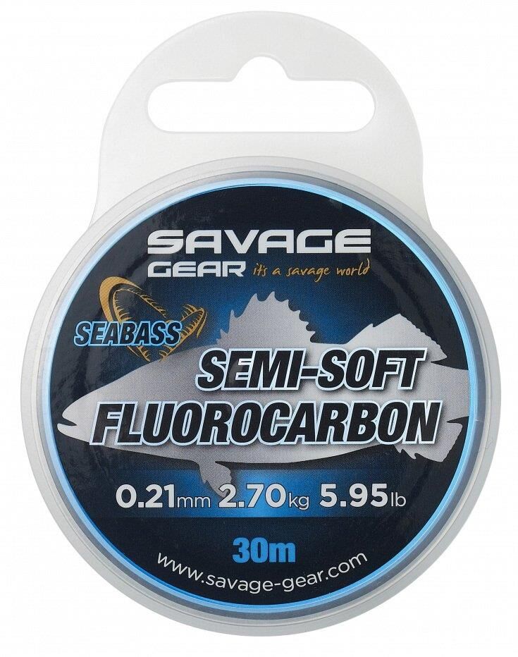Savage Gear Semi-Soft Fluorocarbon Seabass 30 M 0.21 MM 2.70 KG 5.95 LB Clear