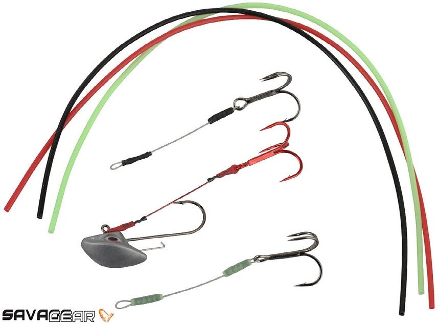 Savage gear Rig Finesse Silicone Tube. Red. Black. Glow 1.4 mm 3x30 cm