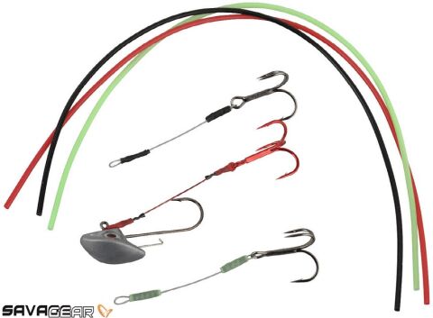 Savage gear Rig Finesse Silicone Tube. Red. Black. Glow 1.4 mm 3x30 cm