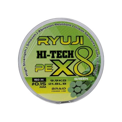 Ryuji X8 150m 0.08mm Green İp Misina