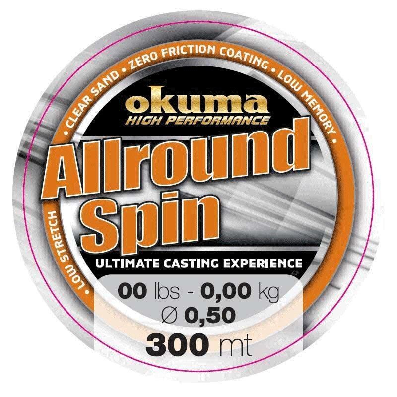 Okuma Allround Spin 300 mt 17,00 lb 7,6 kg 0,30 mm Brown Misina