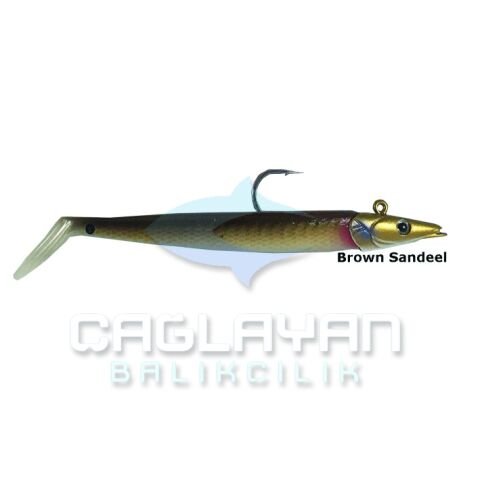 Savage gear Sandeel 12.5 cm 23 gr 2+1 Adet Suni Yem Brown Sandeel