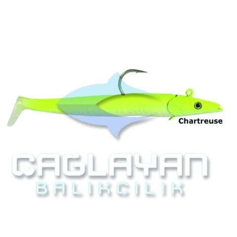 Savage gear Sandeel 12.5 cm 23 gr 2+1 Adet Suni Yem Chartreuse