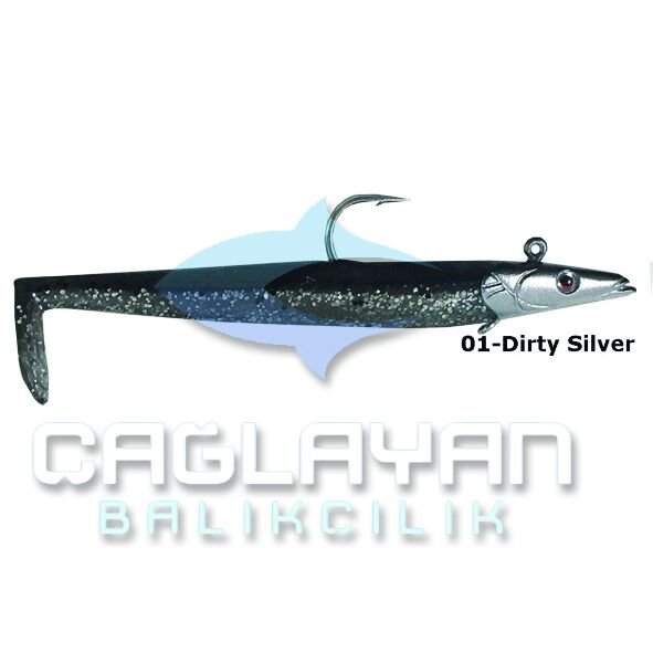 Savage gear Sandeel 12.5 cm 23 gr 2+1 Adet Suni Yem Dirty Silver