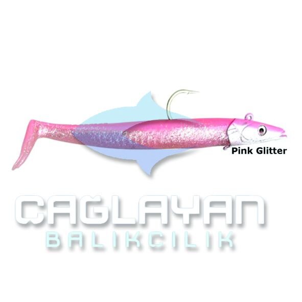 Savage gear Sandeel 12.5 cm 23 gr 2+1 Adet Suni Yem Pink Glitter