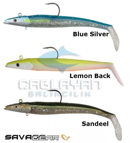 Savage gear Sandeel 20cm 150g 2+1 Adet Suni Yem Blue Silver