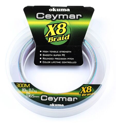 Okuma Ceymar (Multı Color) 300mt 8 Kat Örgü İp 0,205 mm