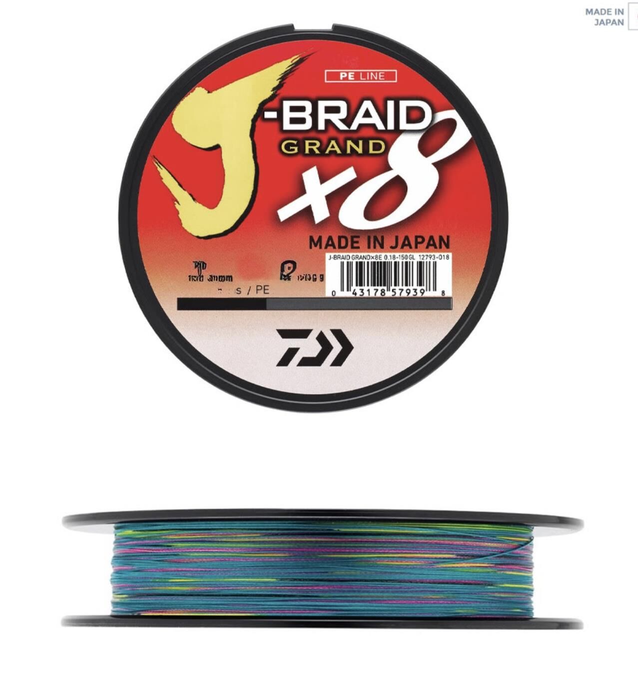 Daiwa JB Grand 8B 300m Multi Color İp Misina 0,28 mm