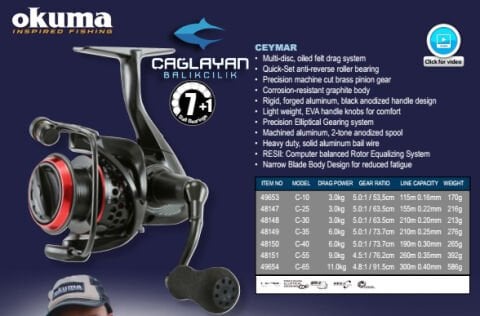 Okuma Ceymar FD CXT-65 Olta Makinesi