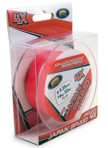 Lineaeffe Japon Braid Red 500 mt 4 Örgü İp 0,22mm