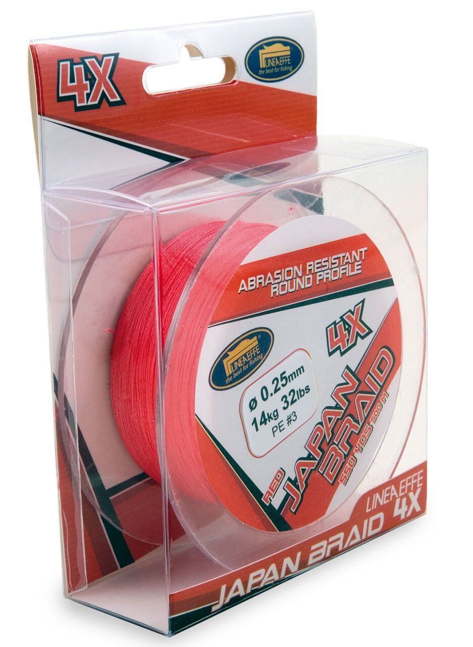 Lineaeffe Japon Braid Red 500 mt 4 Örgü İp 0.20 mm
