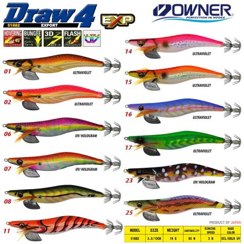 Owner 51882 Draw Squid ED-3,5 - Tric Zebra Scad
