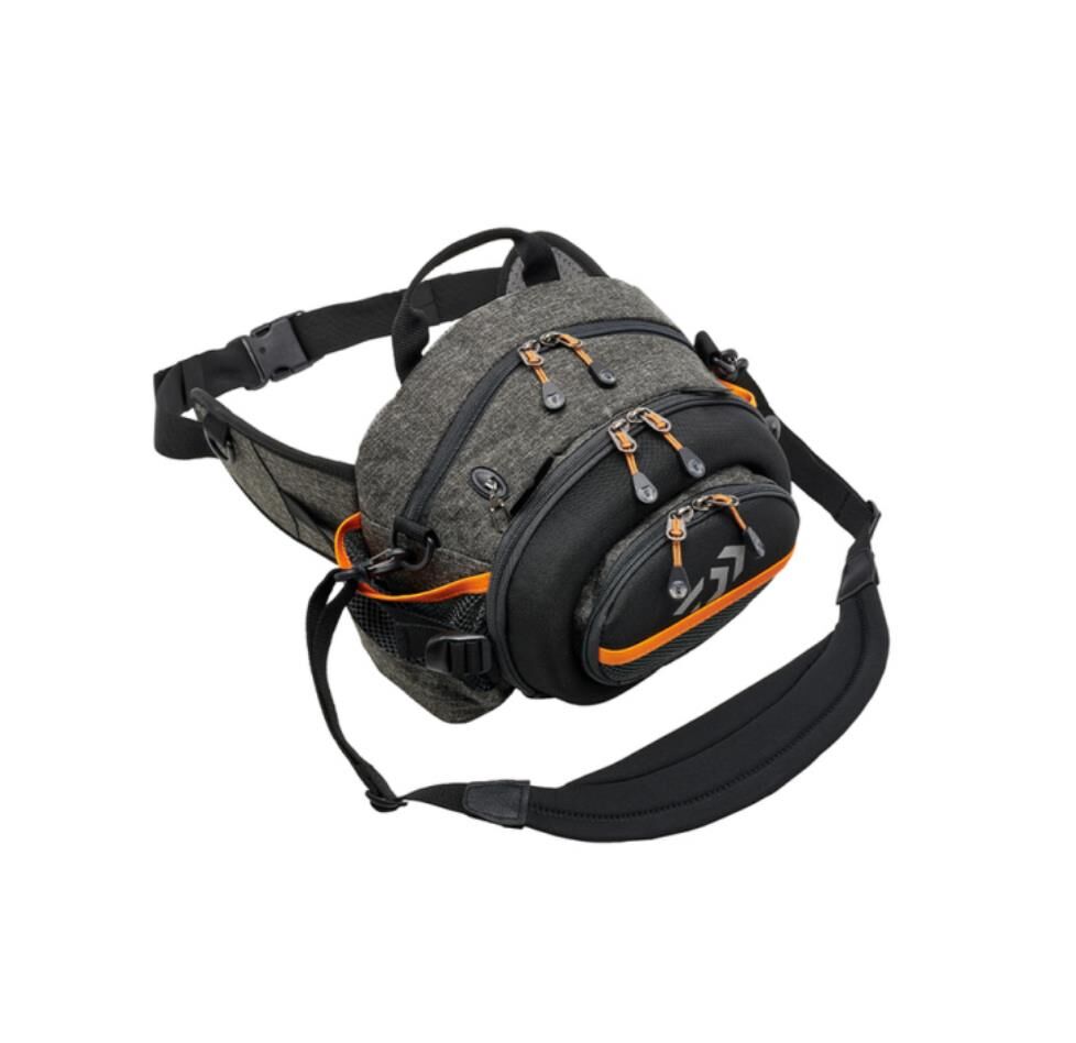 DAIWA BALIKÇI ÇANTASI GRİ TURUNCU BEL VE OMUZ ASKILI 30*22*18