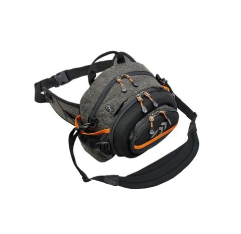 DAIWA BALIKÇI ÇANTASI GRİ TURUNCU BEL VE OMUZ ASKILI 30*22*18