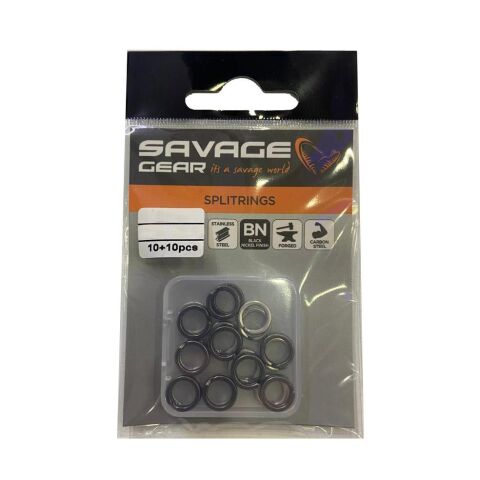 Savage Gear Splitring 6mm 77 lbs 35 kg SS+BLN 10+10