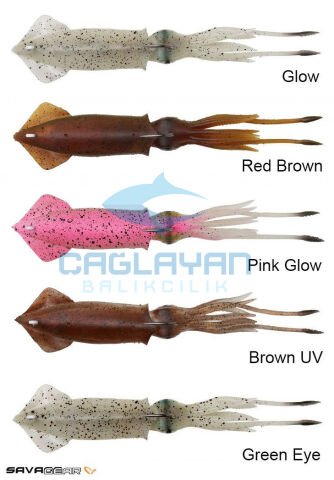 Savage gear 3D TPE Swim Squid 125mm 25g 2 Adet Suni Yem Green Eye