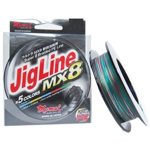Momoi Jig Line MX8 0.23mm 300M 18KG PE2 Multicolor