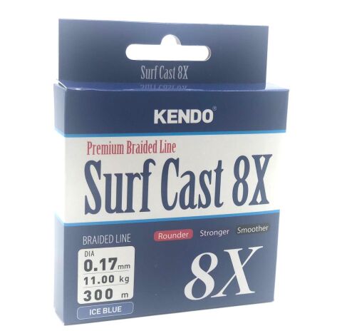 Kendo Surf Cast 8X Fıghtıng 300 mt Örgü İp ( ICE BLUE) 0,15mm