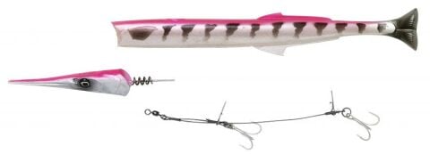 Savage gear Lıne Thru Needlefish Pulsetail 2+1  30cm 85gr Suni Yem Pink Barracuda