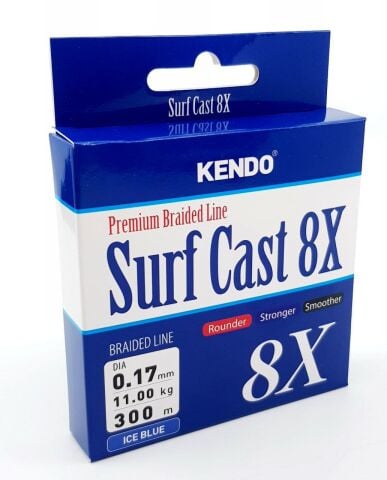 Kendo Surf Cast 8X Fıghtıng 300 mt Örgü İp ( ICE BLUE) 0,10 mm