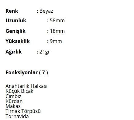 Victorinox 0.6223.7 Classic Çakı Beyaz