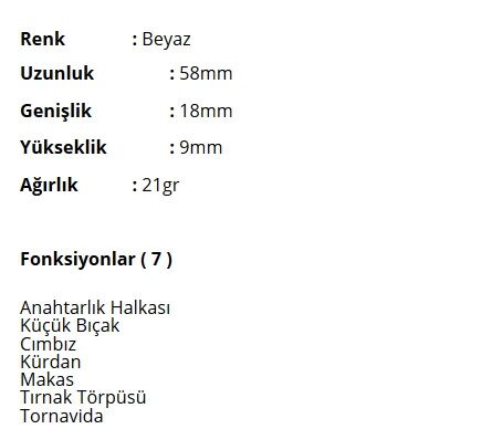 Victorinox 0.6223.7 Classic Çakı Beyaz