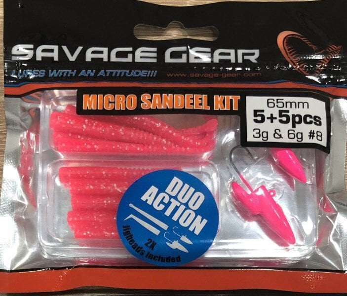 Savage gear Lrf Micro Sandeel Kit 12 Adet(1+1.5+5) Suni Yem Pink