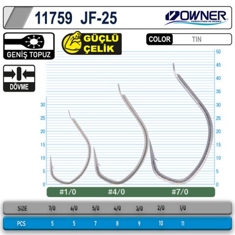 Owner 11759 Jigger Light Hold Jig İğnesi - 1/0