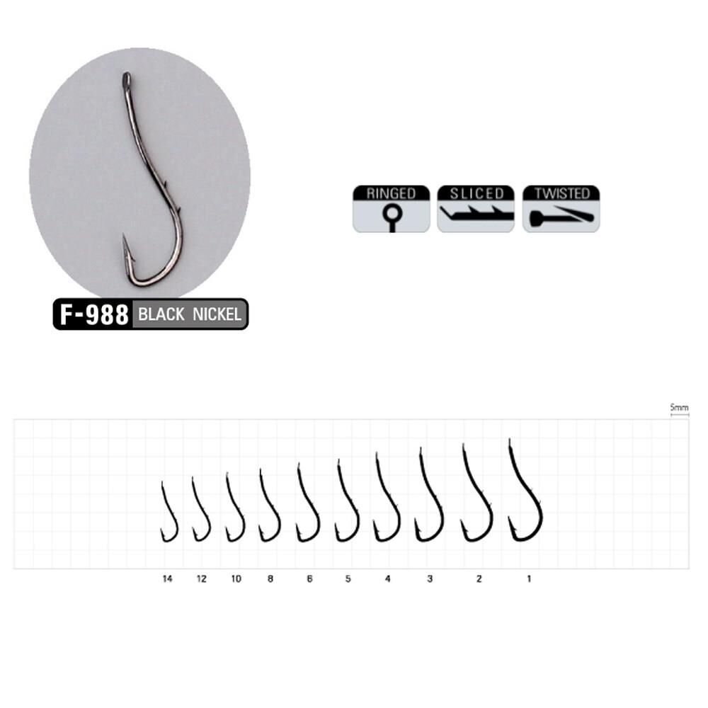 Sasame Ryusen W-Hold F-988 No:8 Black Nikel Olta İğnesi