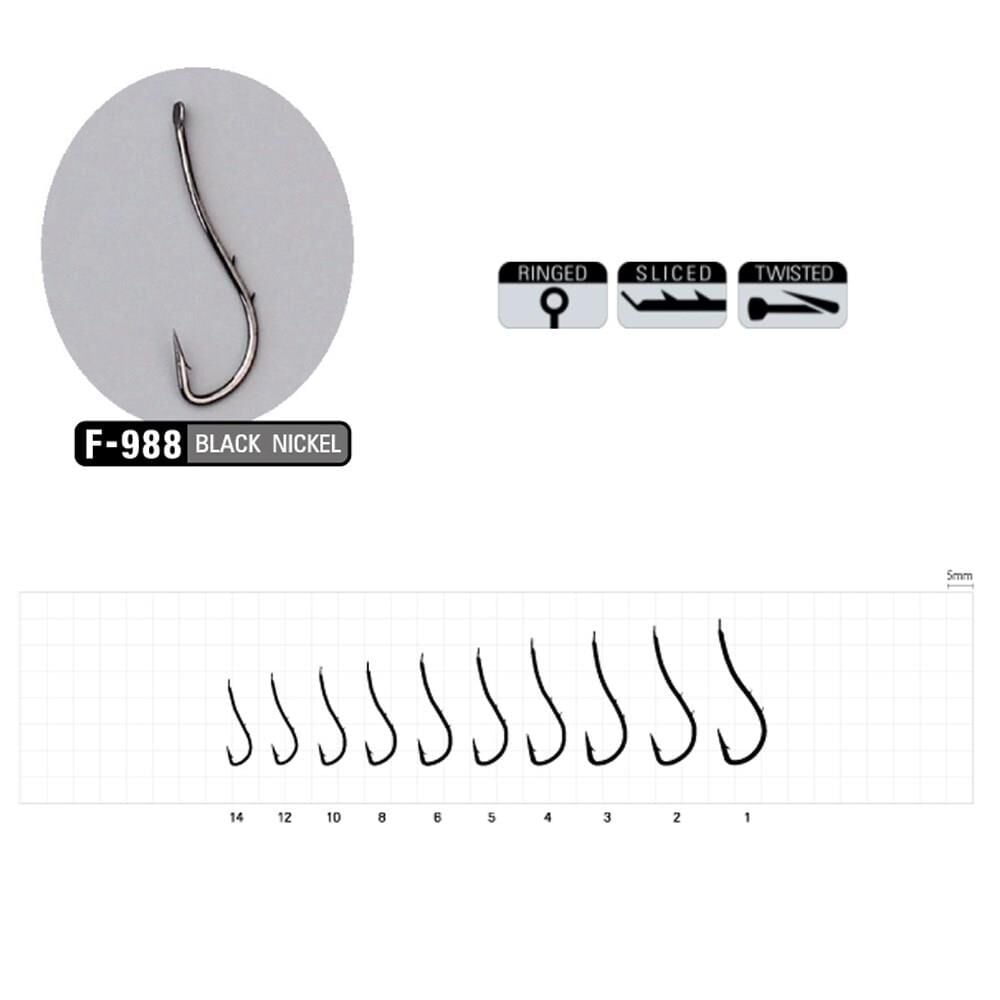 Sasame Ryusen W-Hold F-988 No:8 Black Nikel Olta İğnesi