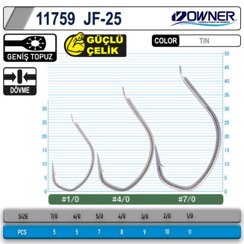 Owner 11759 Jigger Light Hold Jig İğnesi - 7/0
