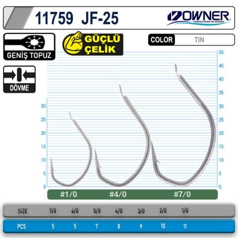 Owner 11759 Jigger Light Hold Jig İğnesi - 7/0